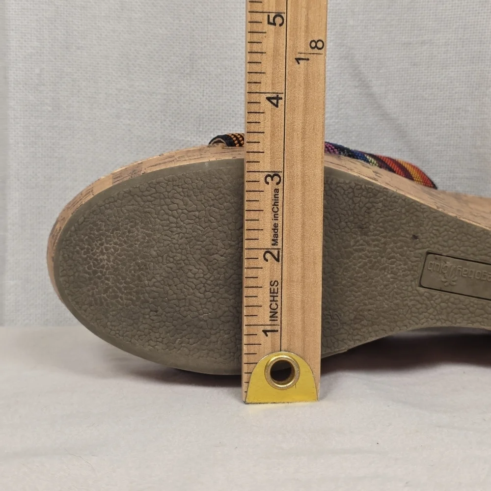 Montego Bay Club Multicolor Cork Wedge Slides Size 8.5